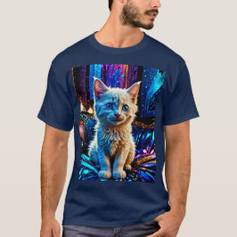 Camiseta Gatinho branco Design metálico
