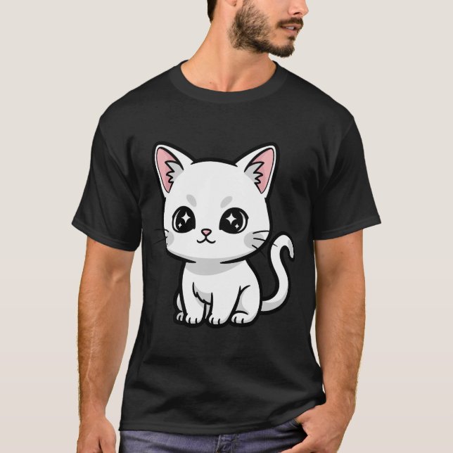 Camiseta Gatinho Branco Doce (Frente)