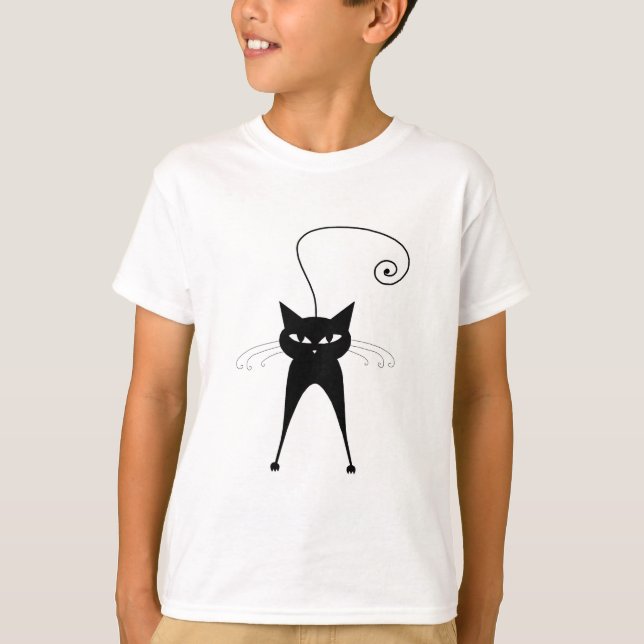 Camiseta Gatinho branco preto 6 (Frente)