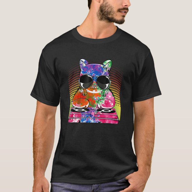 Camiseta Gatinho Cat Dj Som House Música Fofa Música Pet Pr (Frente)