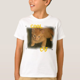 Camiseta Gatinho "CAT LEGAL" Crianças de T-Shirt Básico