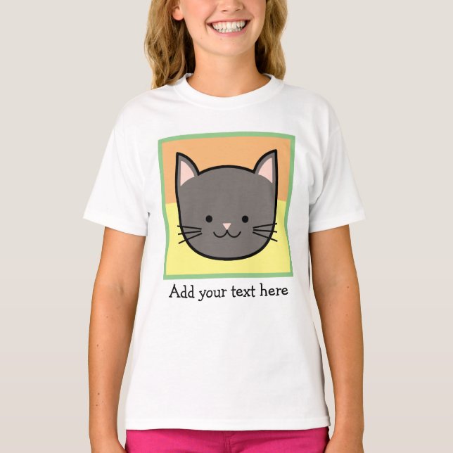 Camiseta Gatinho Cinza Personalizado (Frente)