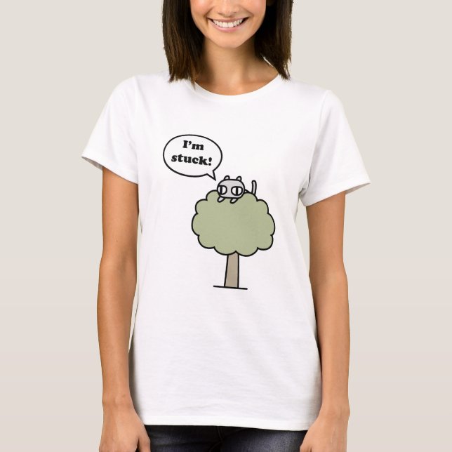 Camiseta Gatinho colado na árvore (Frente)