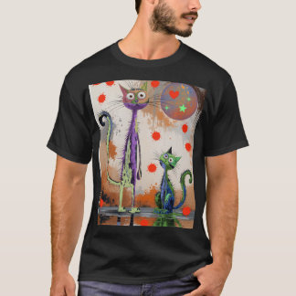 Camiseta gatinho colorido