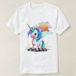 Camiseta Gatinho Colorido Adorável com Fita Floral