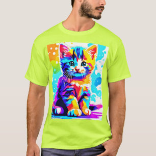 Camiseta Gatinho Colorido Splash