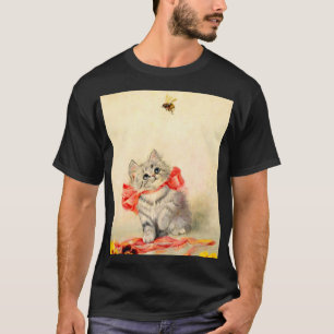 Camiseta Gatinho com Fita Vermelha