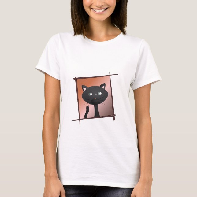 Camiseta Gatinho com paus superiores (Frente)