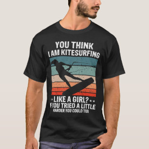 Camiseta Gatinho como uma garota Kitesurf