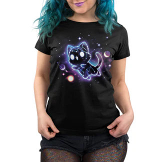 Camiseta Gatinho Constelação Celestial de Cat Cosmos Espaço