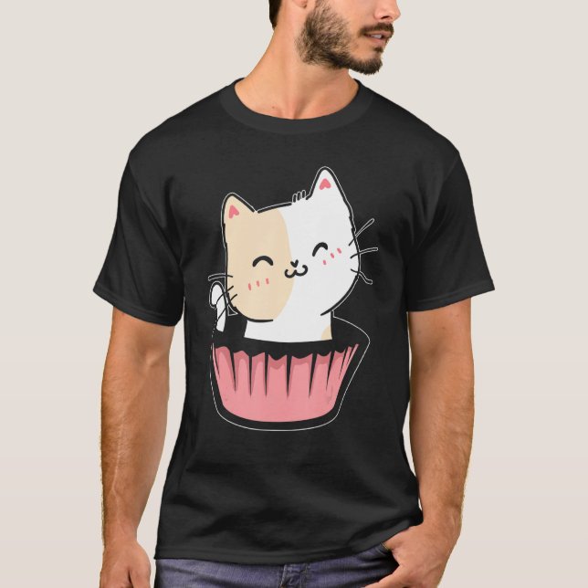 Camiseta Gatinho cupcake De Gatinho Lover Felino De Erva De (Frente)