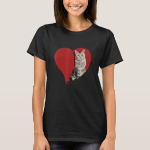 Camiseta Gatinho De Amor Coração Para Gato Animal E Gato Ge