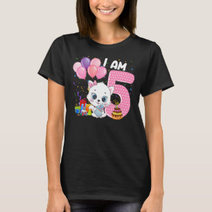 Camiseta gatinho De Aniversário De 5 De 5 Anos Amava-Me Bel