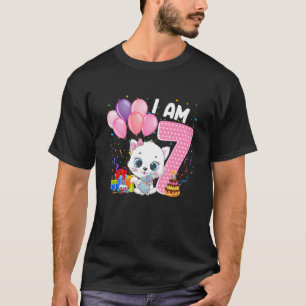 Camiseta gatinho De Aniversário De 7 De 7 Anos Amava-Me Bel