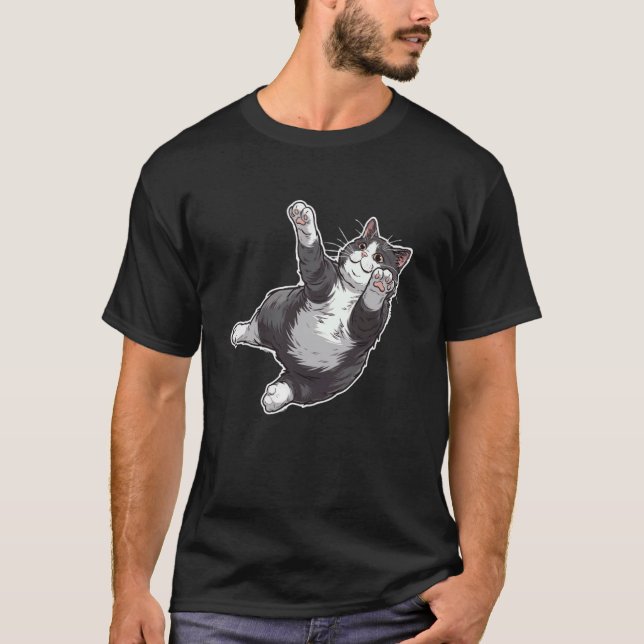 Camiseta Gatinho de Arte de Quadrinhos Amante de Animais de (Frente)