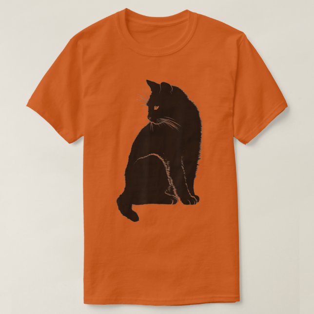 Camiseta Gatinho de Arte Felina, Proprietário de Gatos Negr (Frente do Design)