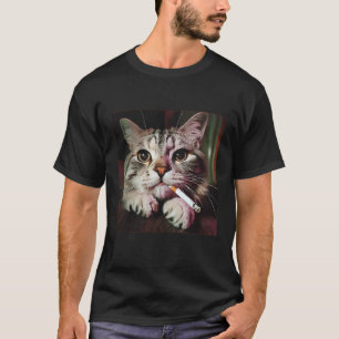 Camiseta Gatinho de Cigarro Gerente Z Piada Engraçado Fuman