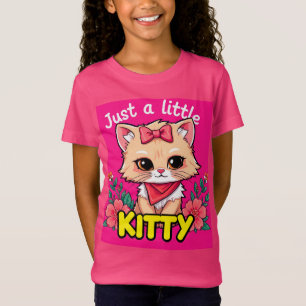 Camiseta Gatinho de Desenho Animado Fofo Sorridente