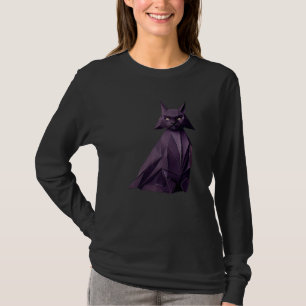Camiseta Gatinho de Folha de Papel Gato Branco Origami