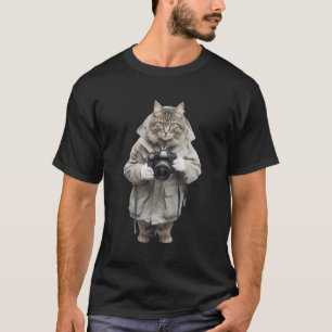 Camiseta Gatinho de Fotografia da Câmera Natural