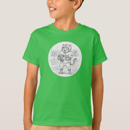 Camiseta Gatinho de futebol (arte linear) - Beneficia organ
