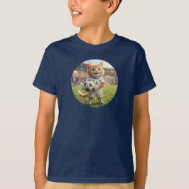 Camiseta Gatinho de futebol (cor completa) - Beneficia orga