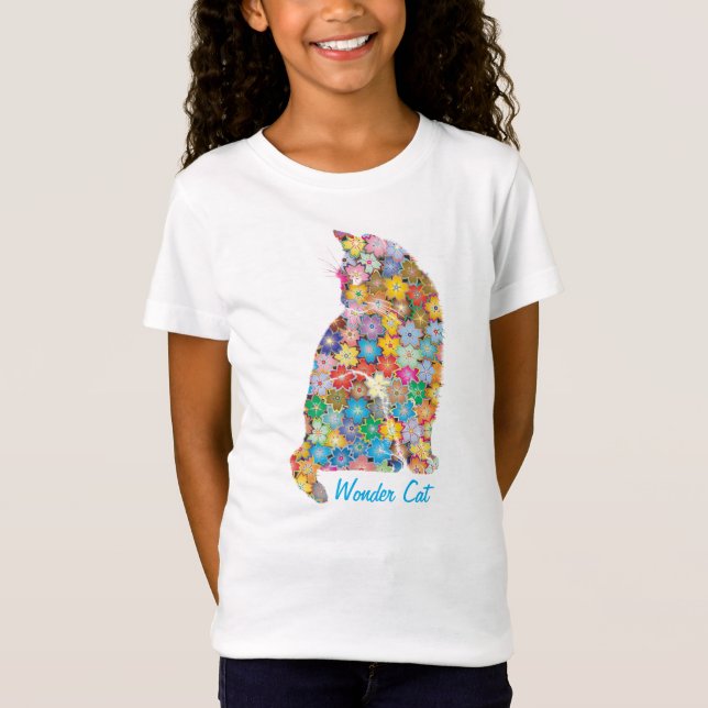 Camiseta Gatinho de Gatinho de Flor de Gato Maravilha (Frente)