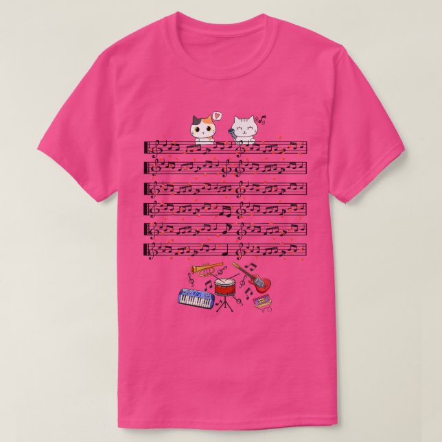 Camiseta Gatinho De Gato Bastante Tocando Piano Musical (Frente do Design)