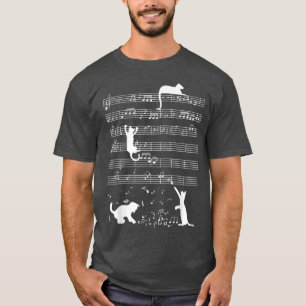 Camiseta Gatinho De Gato Bonito Reproduzindo Música Nota En