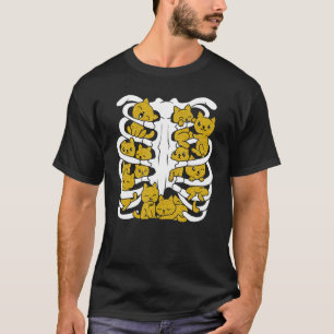 Camiseta Gatinho De Gato Cortado, Esqueleto, Gaiola De Gaio