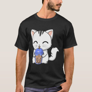 Camiseta Gatinho-de-gato-do-gato Bolha-de-pérola Leite Tea 