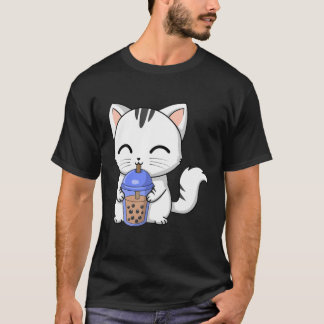 Camiseta Gatinho-de-gato-do-gato Bolha-de-pérola Leite Tea
