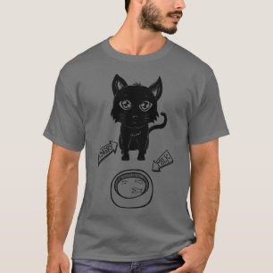 Camiseta Gatinho de Gato Faminto, Engraçado e Bonito, à Esp