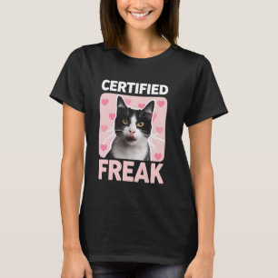 Camiseta Gatinho de Gato Louco Engraçado de Gato Certificad