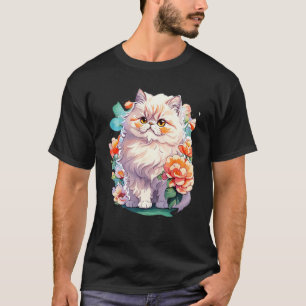 Camiseta Gatinho de gato persa fofo com óculos de sol & Col
