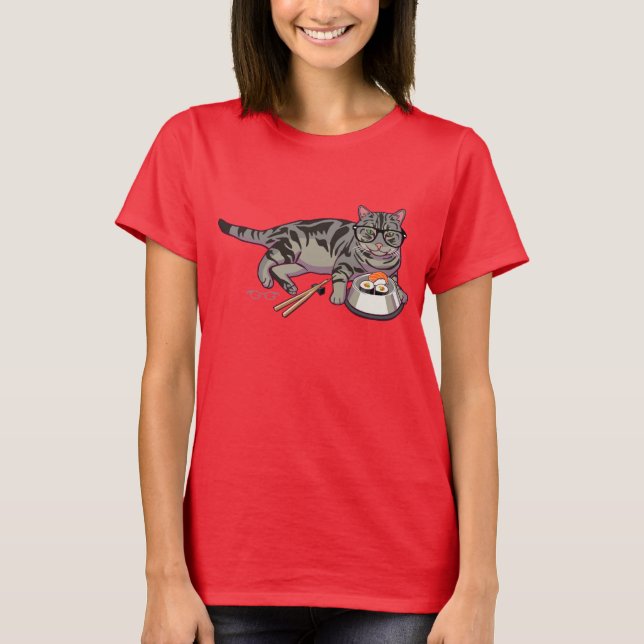 Camiseta Gatinho de hipster T-Shirt (sem texto) (Frente)