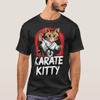Camiseta Gatinho de Karatê Gato Divertido Esportes de Comba