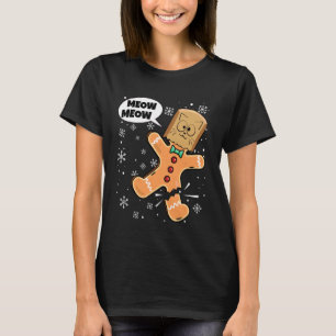 Camiseta Gatinho de Natal Engraçado Falso Meow Homem de Bis