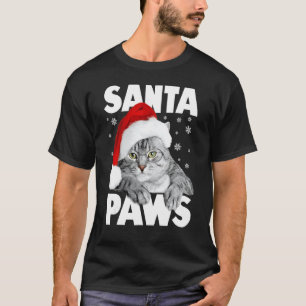 Camiseta Gatinho de Natal Santa Patas Gato Engraçado 1