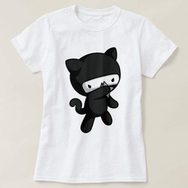 Camiseta Gatinho de Ninja (Frente do Design)