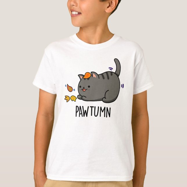 Camiseta Gatinho de outono, Gatinho de outono, Pawtumn (Frente)