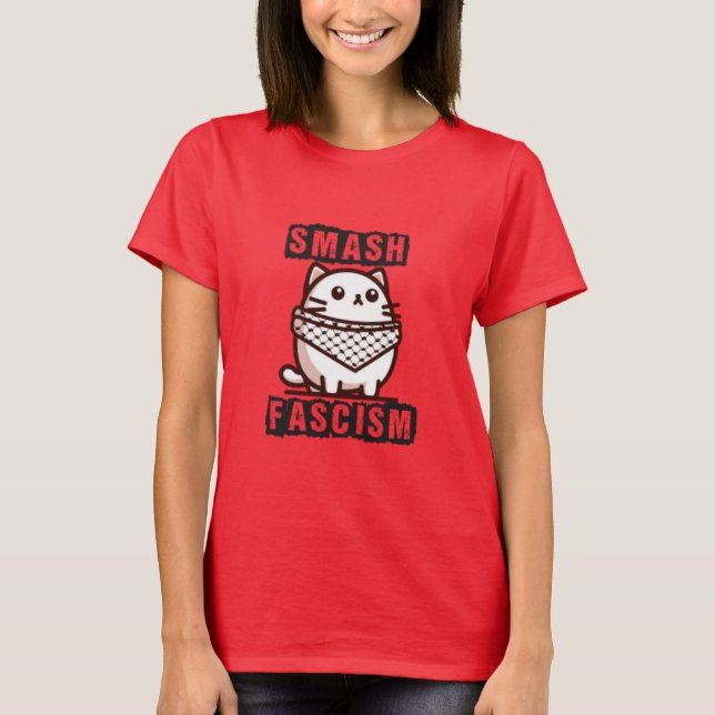 Camiseta Gatinho de Smash Fascismo (Frente)