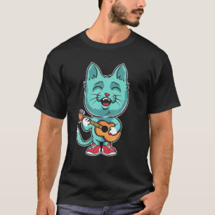 Camiseta Gatinho de Ukulele Gatos Fofo Dono de Gatinho Uke
