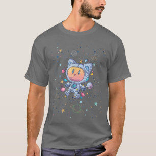 Camiseta Gatinho De Voo Para Astronautas De Gato Gato Em Ga
