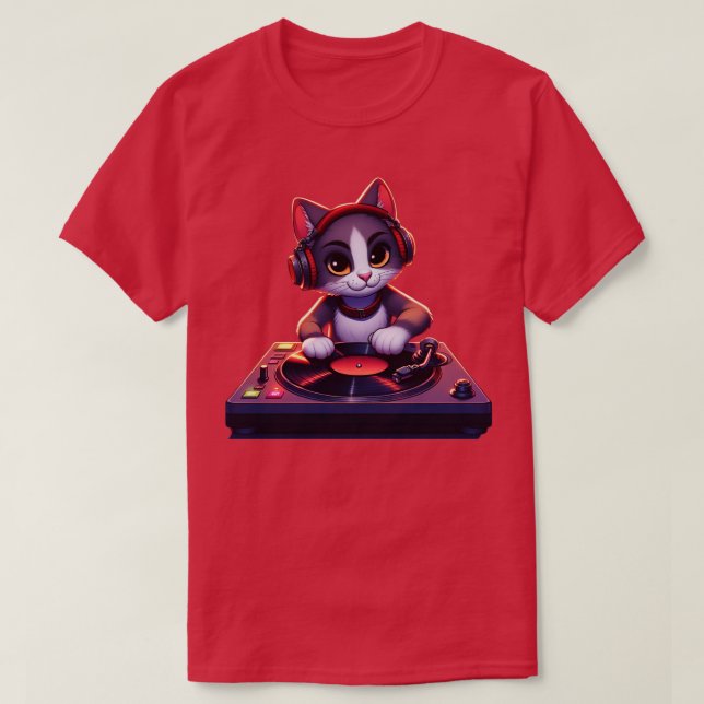Camiseta Gatinho DJ (Frente do Design)