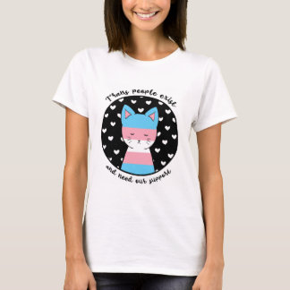 Camiseta Gatinho do apoio do Transgender