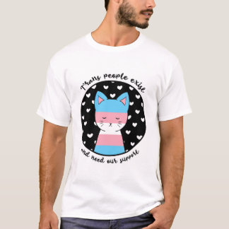Camiseta Gatinho do apoio do Transgender