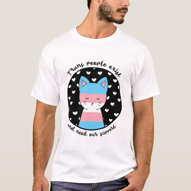 Camiseta Gatinho do apoio do Transgender (Frente)