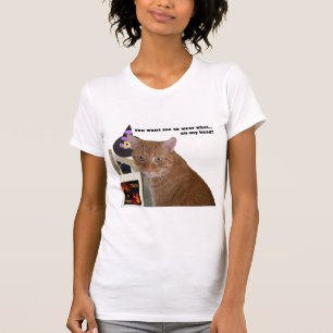 Camiseta Gatinho do Dia das Bruxas - desgaste que