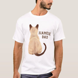 Camiseta Gatinho do pai do gato Siamese de Sasha que olha a